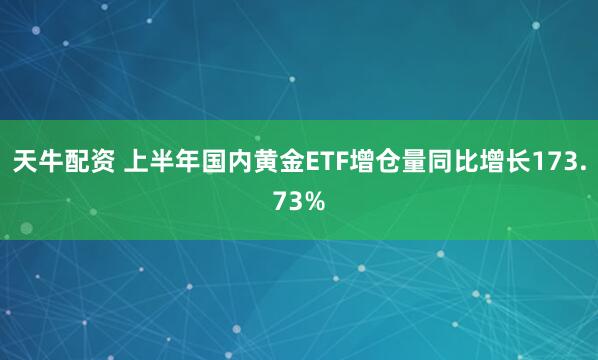 天牛配资 上半年国内黄金ETF增仓量同比增长173.73%