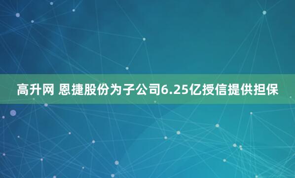 高升网 恩捷股份为子公司6.25亿授信提供担保